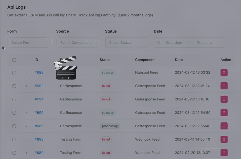 6. Forms source status date Drift video 58158