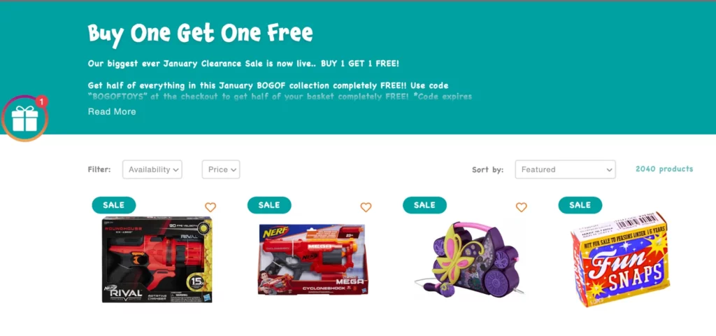BOGO promotion idea example.