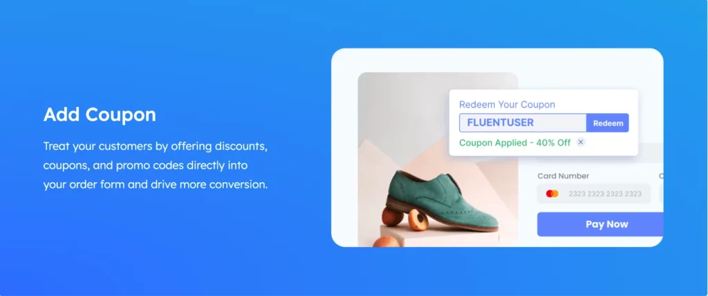 How to add coupon using Fluent Forms. Use of promo code for abandoned cart recovery.