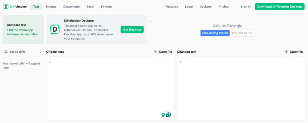 text file difference checker tool