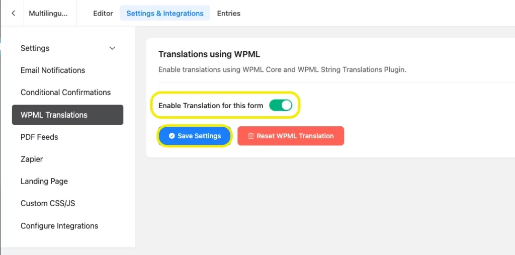 WPML translations